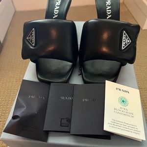 Prada Padded Leather Slide Sandal - new with Tags!